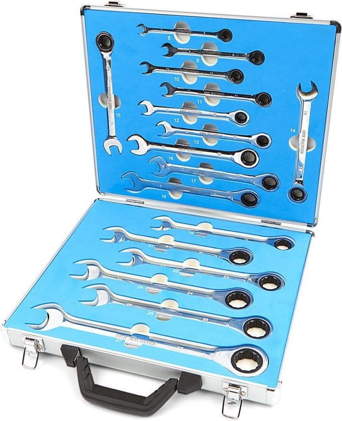 17 Delige Professionele Ring, Ratel, Steeksleutelset