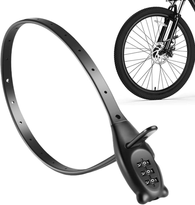 Fiets Slot - Combinatiesnoer - Diefstalbeveiliging - Aanpasbare Beveiliging - 25.5 cm - Zwart