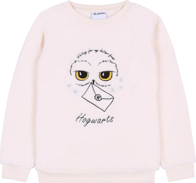 Fleece, ecru meisjes sweatshirt - Harry Potter / 110-116 cm