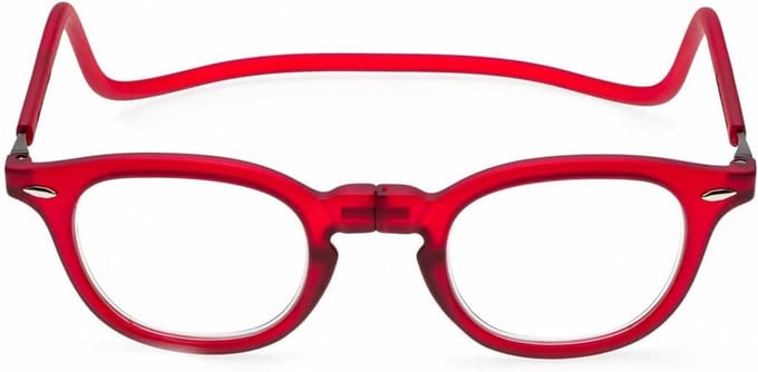 Magnetische Leesbril met Stijve Nekband en Verstelbare Beugels +3.50 Rood