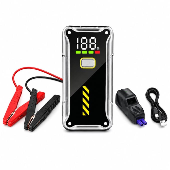 Jumpstarter Auto 4000A Krachtige Starthulp - Auto Startbooster met LCD Display 12V