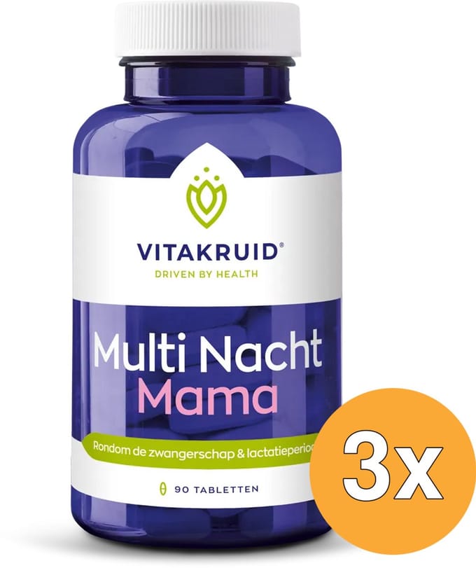 3x Vitakruid Multi Nacht Mama 100% Vegan (90 tabletten)