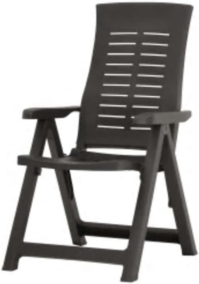 Tuinstoelen Set - Verstelbare Stoelen - Ontspannen Buiten - Verstelbare Rugleuning - 2 Stuks - Antraciet