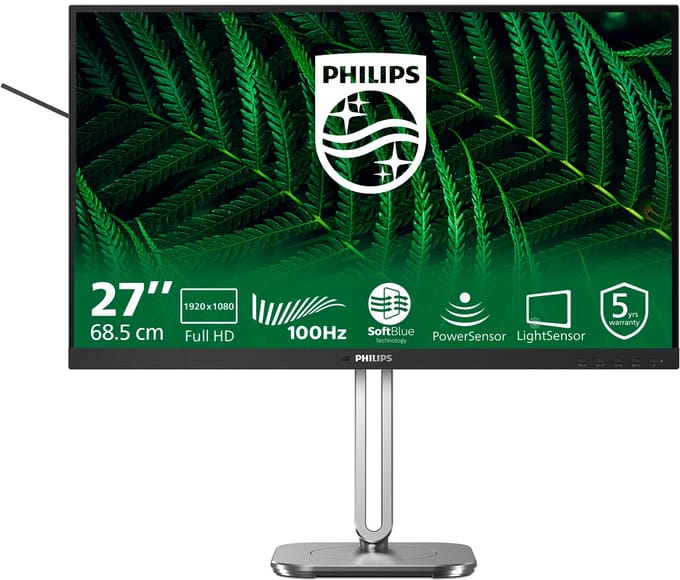 Philips 27B2G5200 LCD-monitor Energielabel B (A - G) 68.6 cm (27 inch) 1920 x 1080 Pixel 16:9 4 ms DisplayPort, HDMI IPS LED