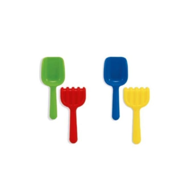 Schep en hark set 2 delig 18cm assorti
