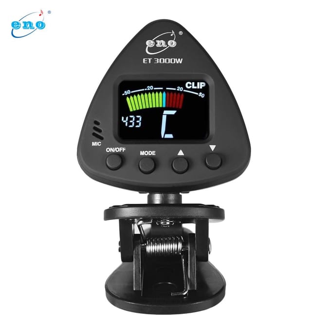 ENO ET 3000W Wind Instrument Tuner Ondersteunt Mic & Clip-on Tuning Modes voor Saxofoon Klarinet black