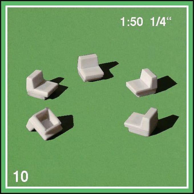 Schulcz Maquettebouw Loungechair 1:50 wit 10st
