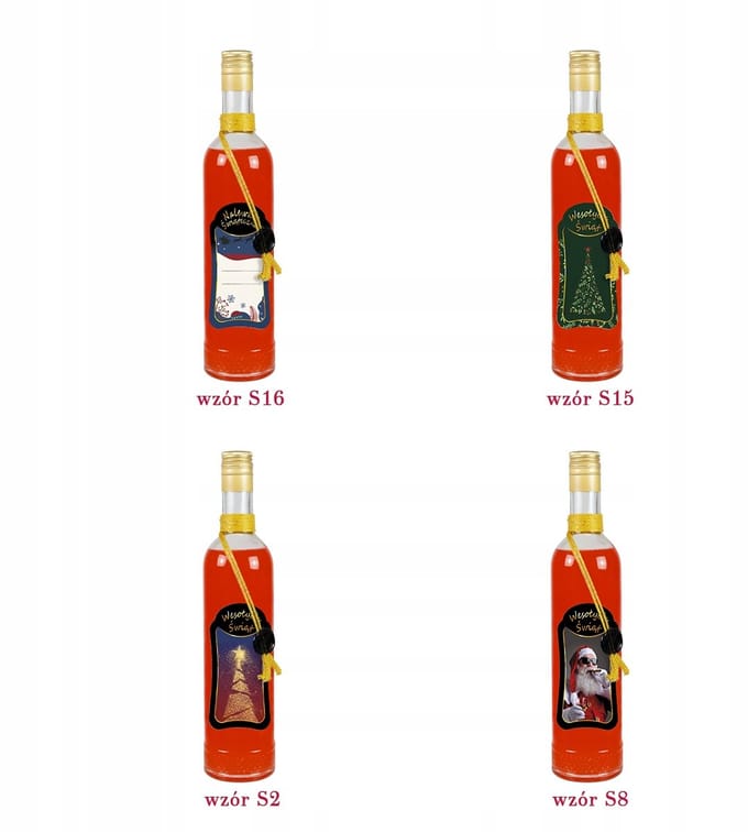 Bimberek - Decoratieve Fles - 500 ml - Gouden Dop - Kerstversiering