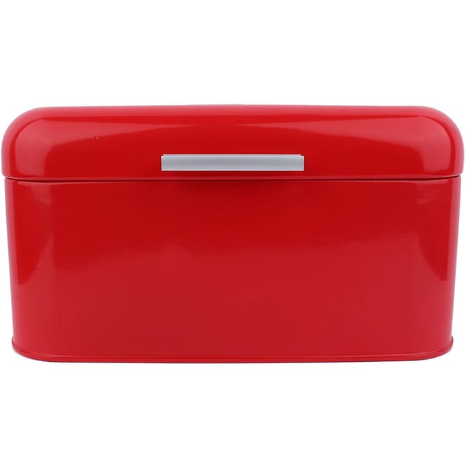 Retro metalen broodtrommel met effen kleur, grote capaciteit, keukopbergcontainer rood