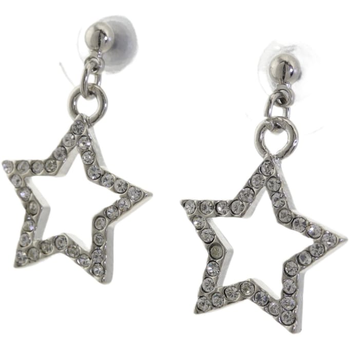 Behave - Oorbelhangers dames - Ster zilverkleur kristal - Feestelijk