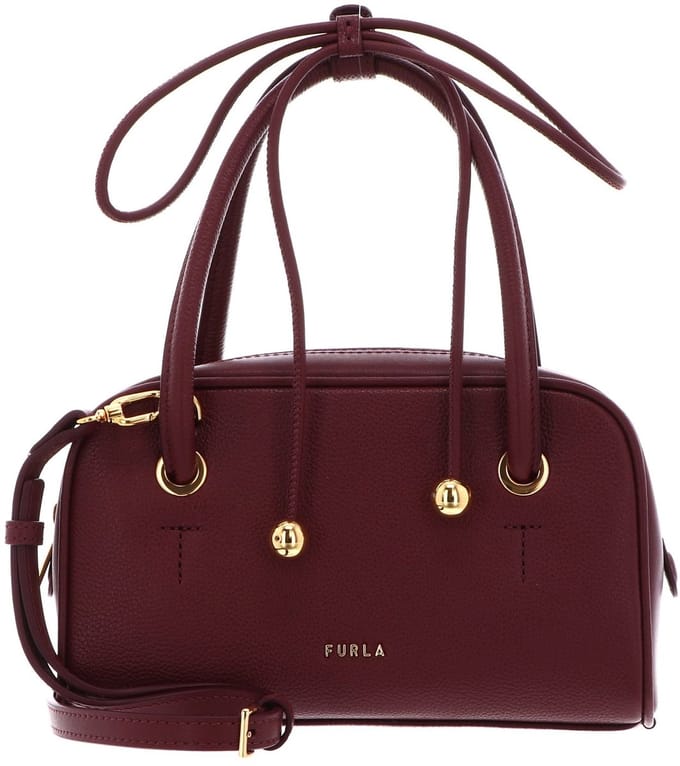 FURLA Leren handtas schoudertas Poppy Mini Dome Bag Red Apple (rood)paars