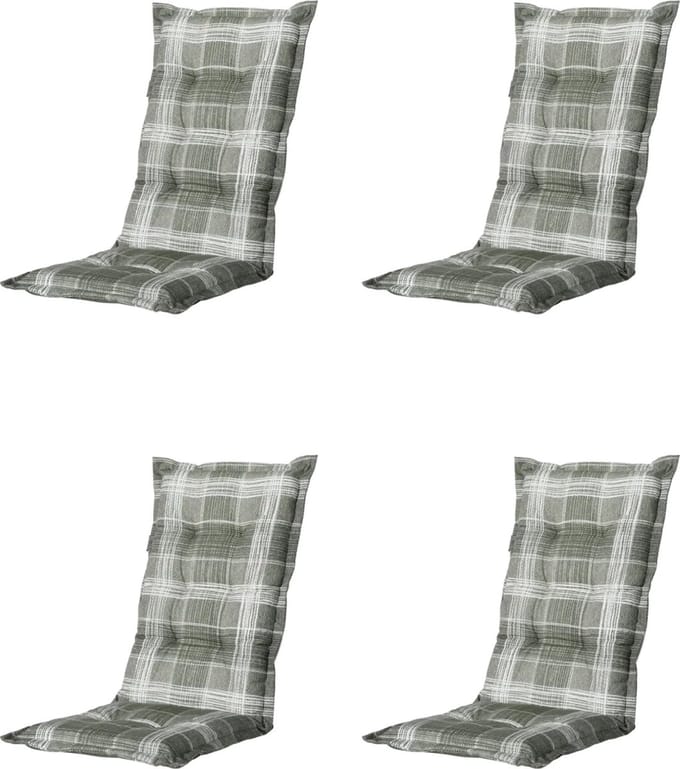 Madison - Tuinkussen - Hoge Rug - 4st - Simon Green - 123x50cm - Groen