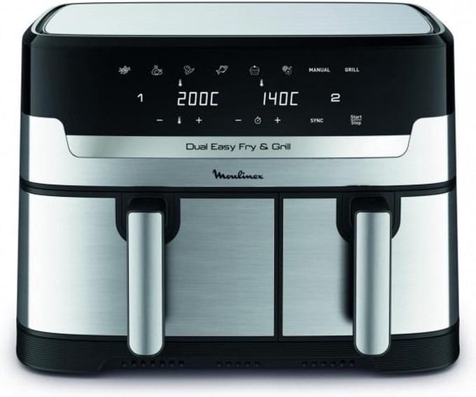 Moulinex Dual Easy Fry & Grill YY5233FB - Airfryer - 8 L - 2450 Watt