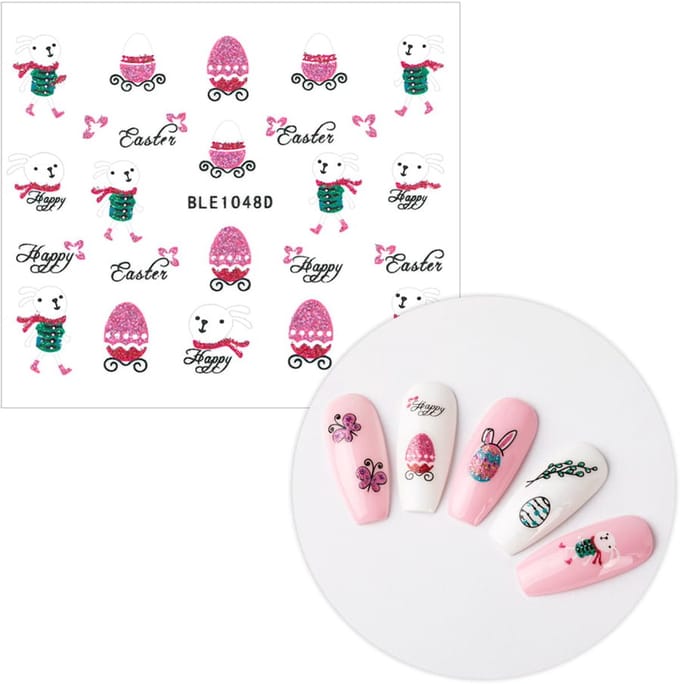 Allepaznokcie - Nagelstickers - 3D - Zelfklevend - Glitter - Pasen