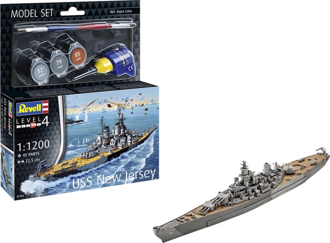 Revell Modelbouwpakket Schepen - 65183 Battleship USS New Jersey - Model Set Plastic - 1:1200 - Modelbouw
