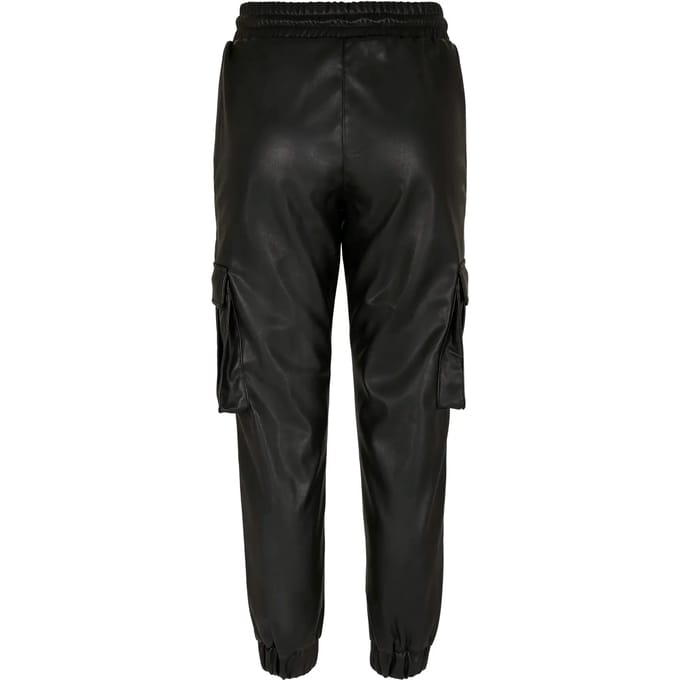 Urban Classics - Faux Leather Cargobroek - XS - Zwart