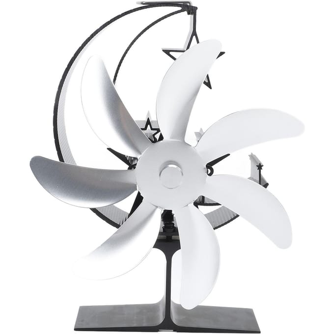 Hitteaangedreven Kachelventilator 7 Bladen Maanmodel Stille Werking Circulerende Warme Lucht Zeer Efficiënt