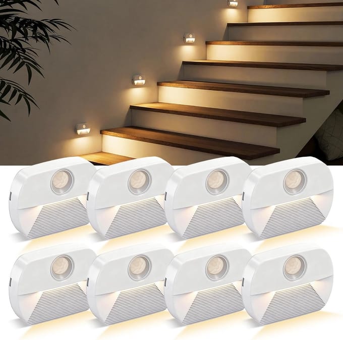 Draadloos LED Nachtlampje met Bewegingssensor voor Binnen - Set van 8