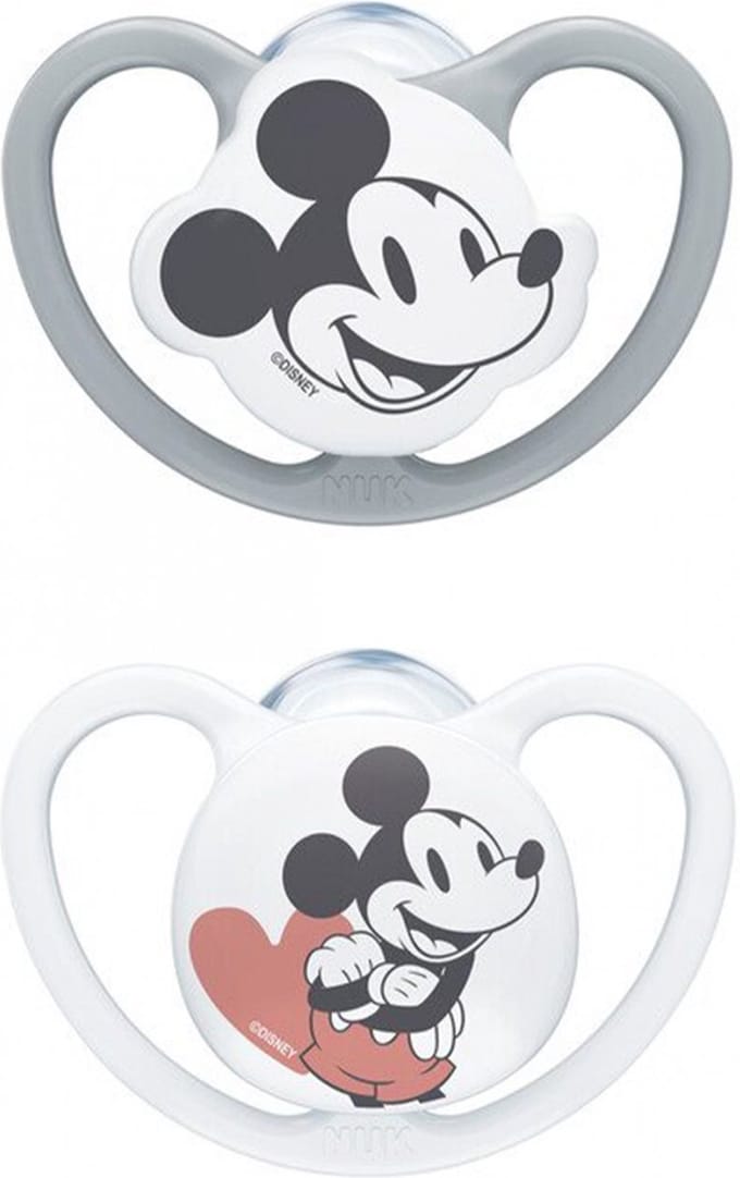 Nuk Space siliconen fopspenen Disney Mickey 6-18 maanden set van 2.