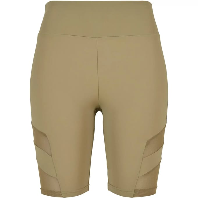 Urban Classics - High Waist Tech Mesh Korte cycle broek - XXL - Groen