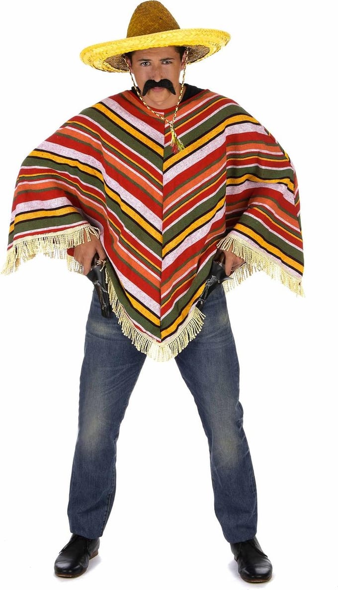 Vegaoo - Mexicaanse poncho voor volwassenen