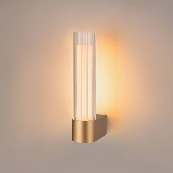 SLV LED badkamer wandlamp Lygant single, messingkleurig, aluminium