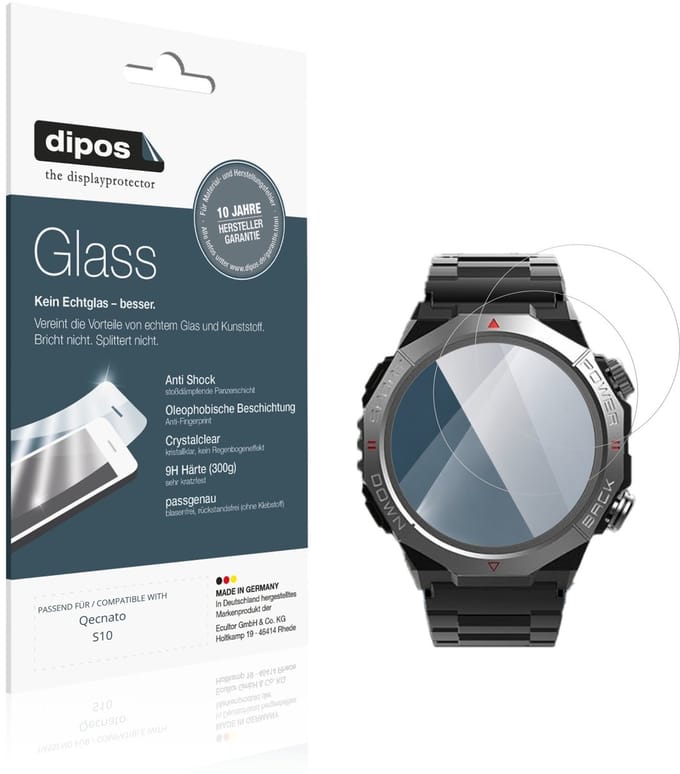 dipos – 2x Pantserfolie geschikt voor Qecnato S10 | 9H Screenprotector
