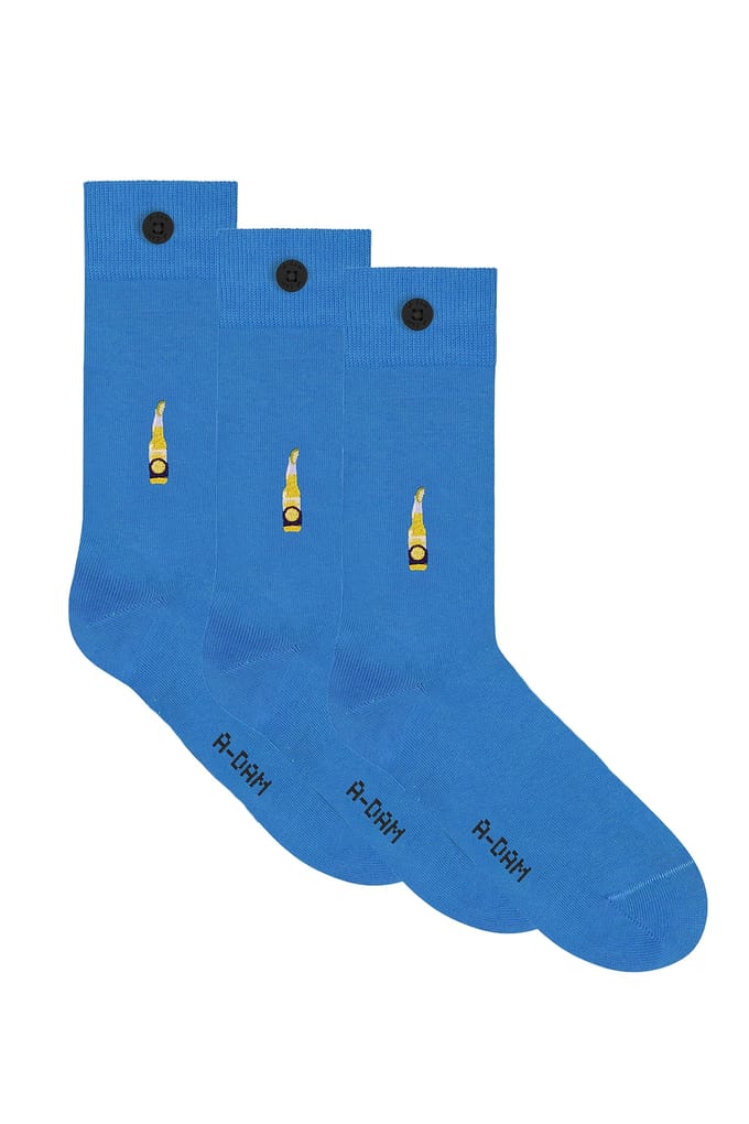 A-DAM  3-pack Blue Beer D. Blue Taglia: 36-40 | Biancheria intima Outlet | Unisex | Blu