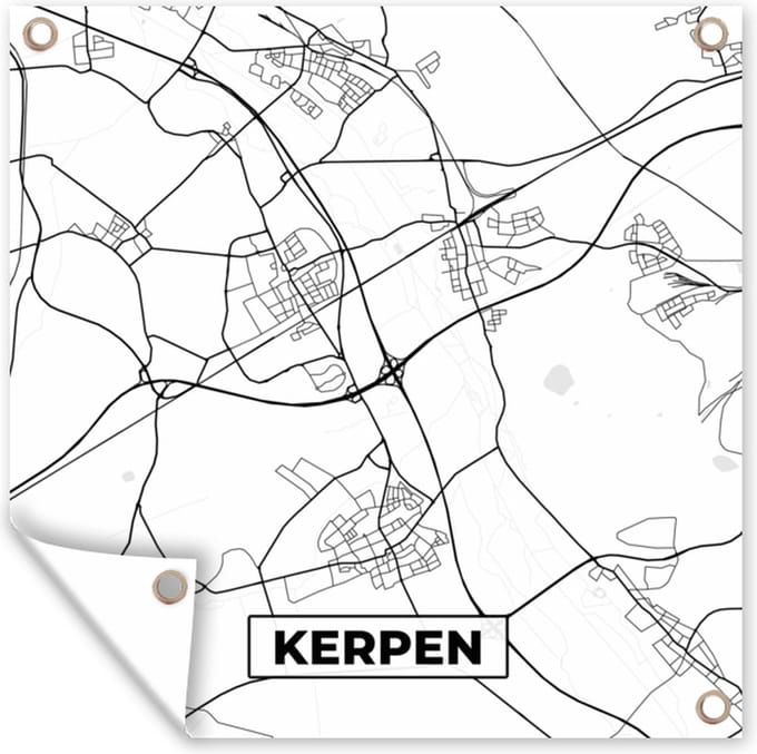 Tuindoek Plattegrond - Kerpen - Kaart - Stadskaart - 100x100 cm