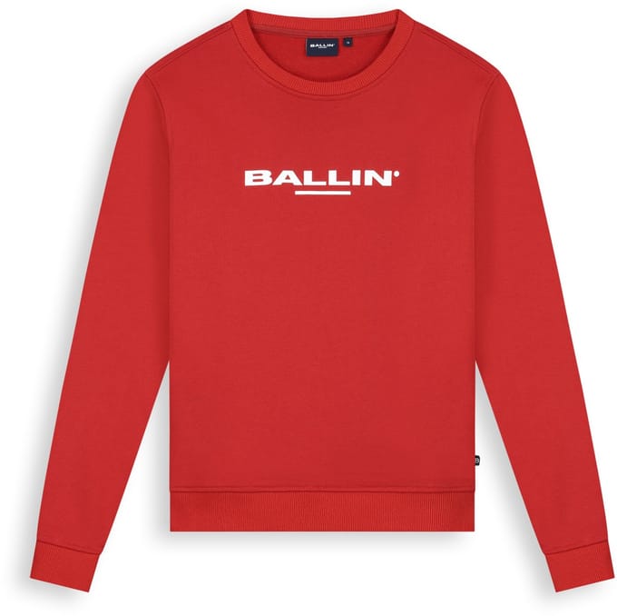Ballin Amsterdam - Jongens Regular fit Sweaters Crewneck LS - Red - Maat 10