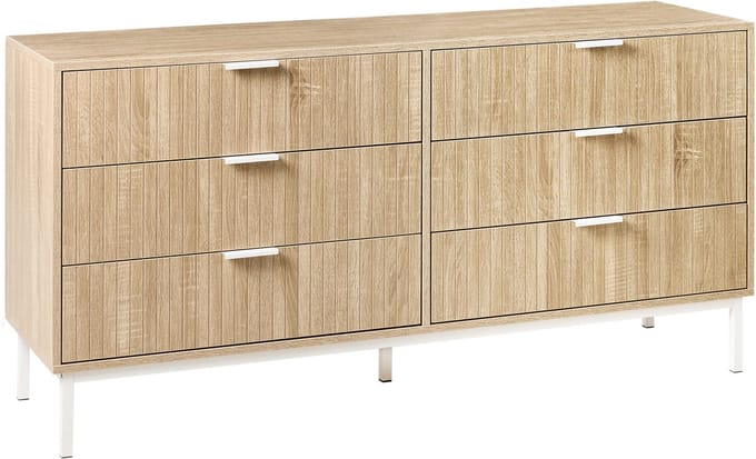 ROYALLA - Ladekast met 6 lades - Lichtbruin - MDF