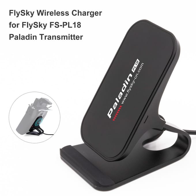 FlySky PL18 Paladin zender draadloze oplader voor FS-PL18 zwart