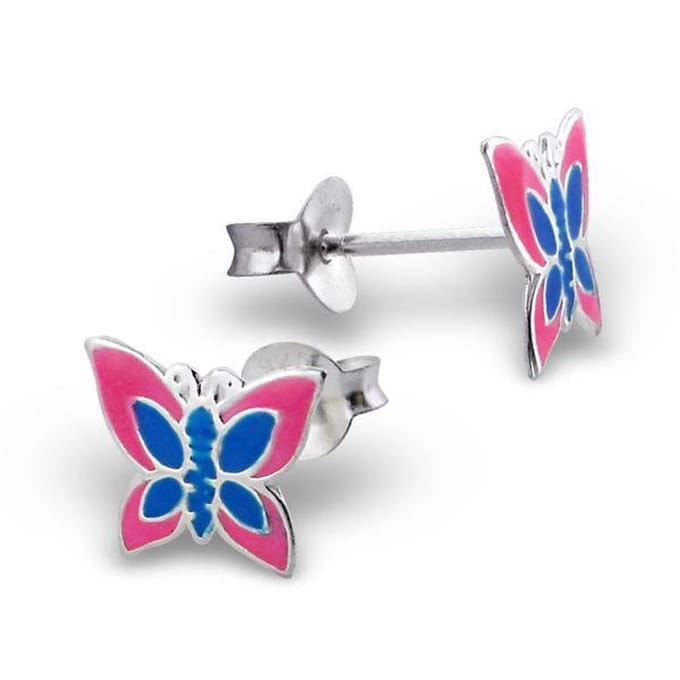 Princess Oorbellen Vlinder - 925 Zilver E-coating - Dier - 9x8mm