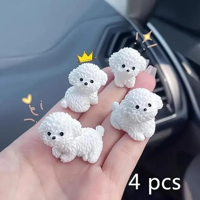 4 stuks Schattige mini hond dashboarddecoratie, auto interieur display accessoires