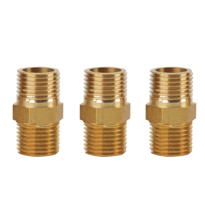 20 stuks 18 BSP naar 18 BSP Buitendraad Messing Pijpzeskantnippel Fitting Snelle Adapter