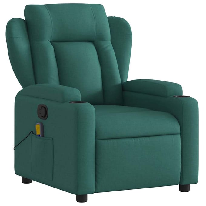 vidaXL - Massagestoel - met - donkergroene - stof