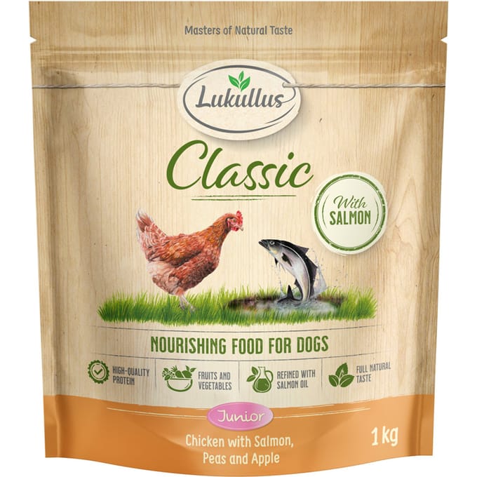 Lukullus Classic Junior Kip & Zalm - Voordeelpakket: 5 x 1 kg Nieuw Receptuur