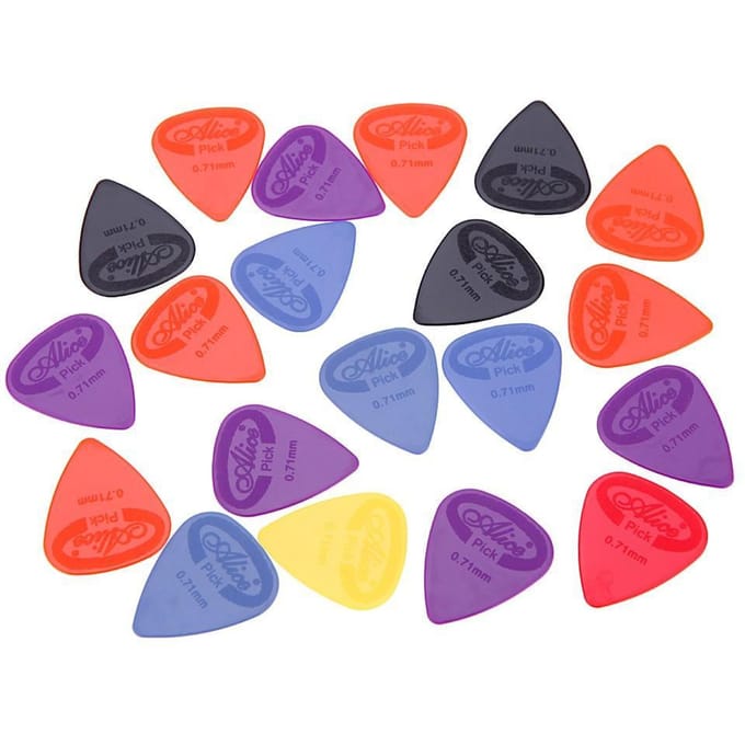 Alice AP-G 20 pièces 0.71mm saillant des plectres de guitare en Nylon gray