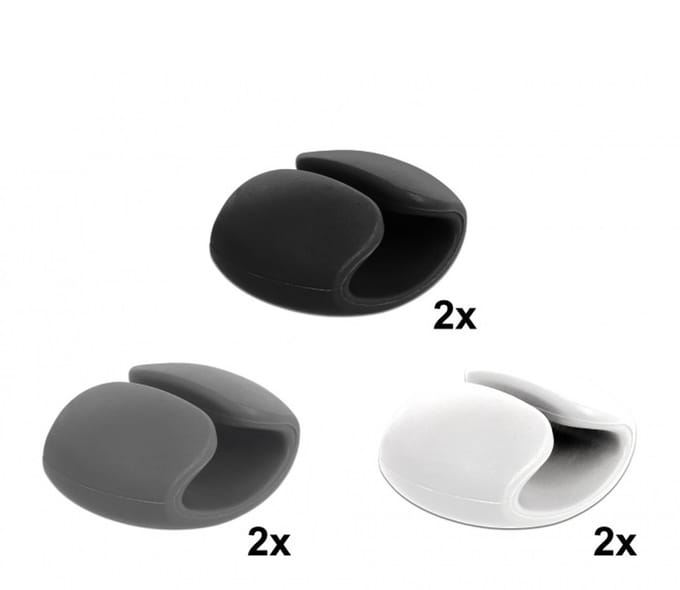 Delock 18302 Kabelclips Thermoplast Zwart, Grijs (l x b x h) 21 x 30 x 13 mm 1 set(s)