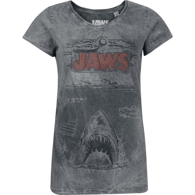 Jaws T-shirt - Jaws - Comic - S tot XL - voor Vrouwen - grijs