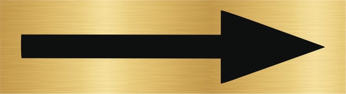 CombiCraft deurbordje Pijl in goud met tape - 165 x 45 mm