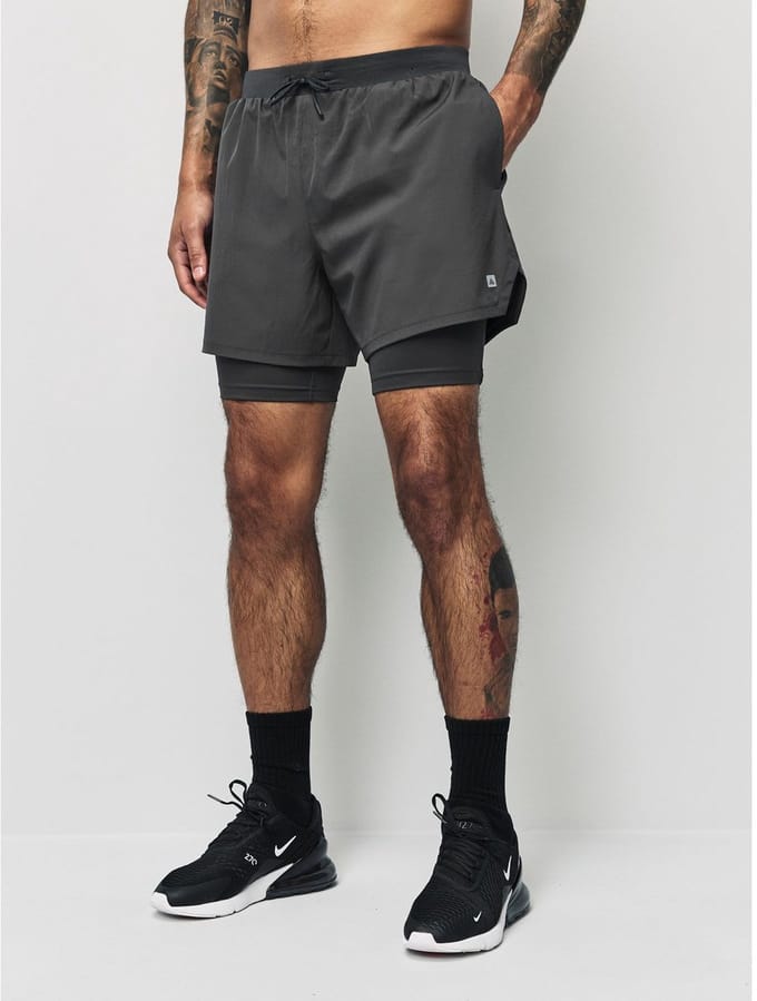Next - Heren - Active 2-in-1 shorts - Grijs