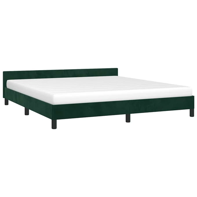 vidaXL - Bedframe - zonder - matras - 160x200 - cm - fluweel - donkergroen