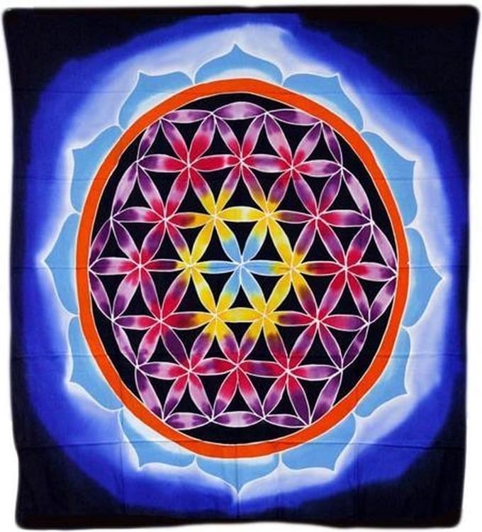 Ancient Wisdom - Sjaal - Boho Java Art Stola 62x200cm linnen rayon multicolor - sjaaltje - accessoire - shawl - omslagdoek - sjaalaccessoire