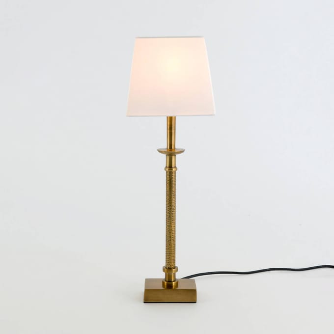 Holländer Tafellamp PALMARIA, goud/wit, hoogte 52 cm, metaal, E14