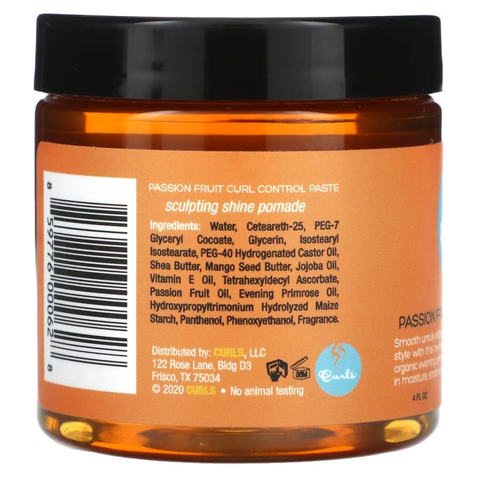 Curls, Passion Fruit Curl Control Paste, 4 fl oz (120 ml) white
