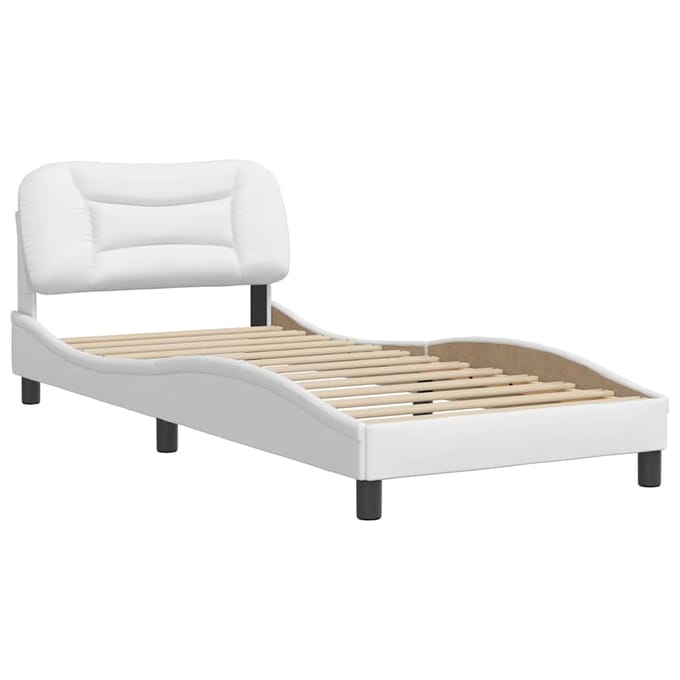 vidaXL - Bedframe - zonder - matras - "Hvar" - kunstleer - wit - 90x190 - cm