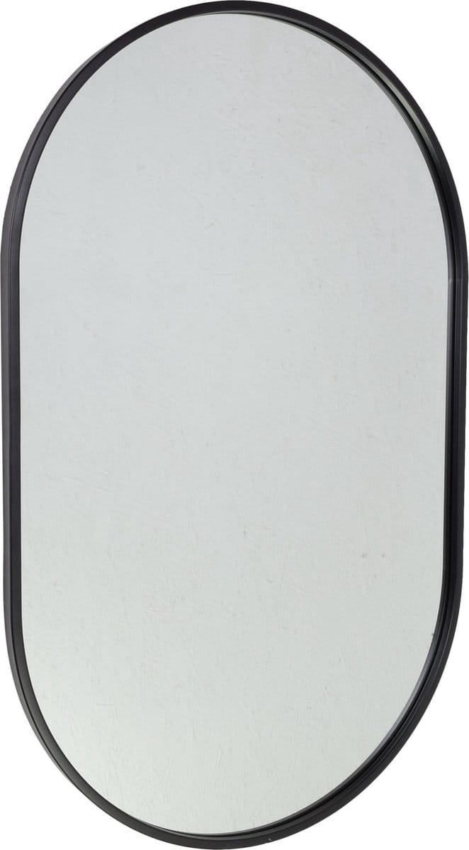 Fragix Boston Spiegel Ovaal - Zwart - Metaal - 80x50