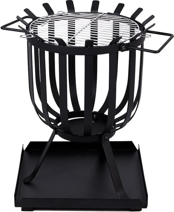 Vuurschaal met aslade - rechthoekig - BBQ grill - Stalen - Duurzaam