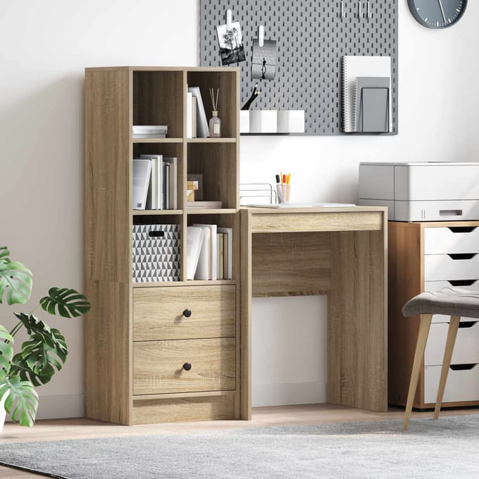vidaXL - Bureau - Sonoma - Eik - 105,5 - x - 34 - x - 127 - cm - 2 - st